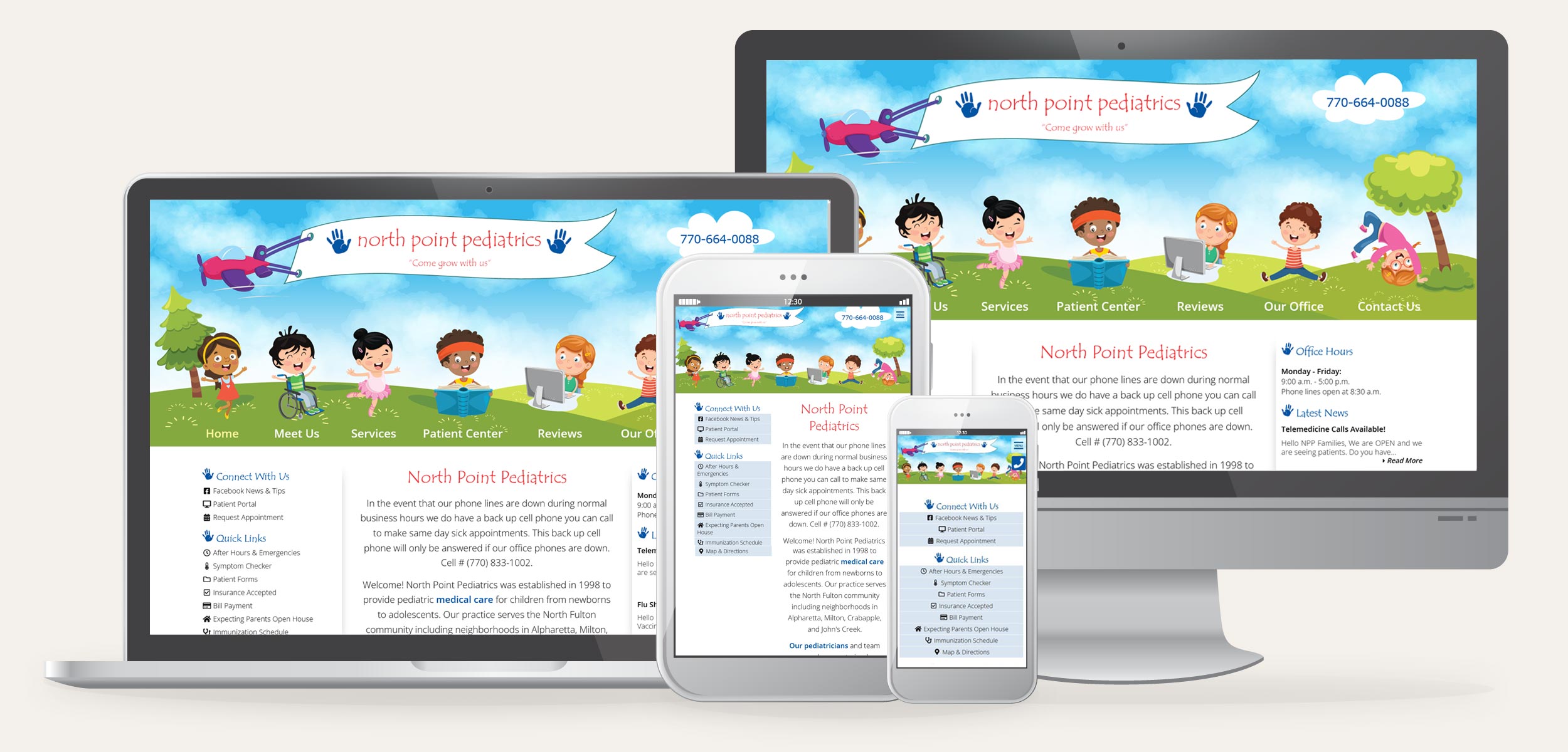 MMA developed the website for North Point Pediatrics