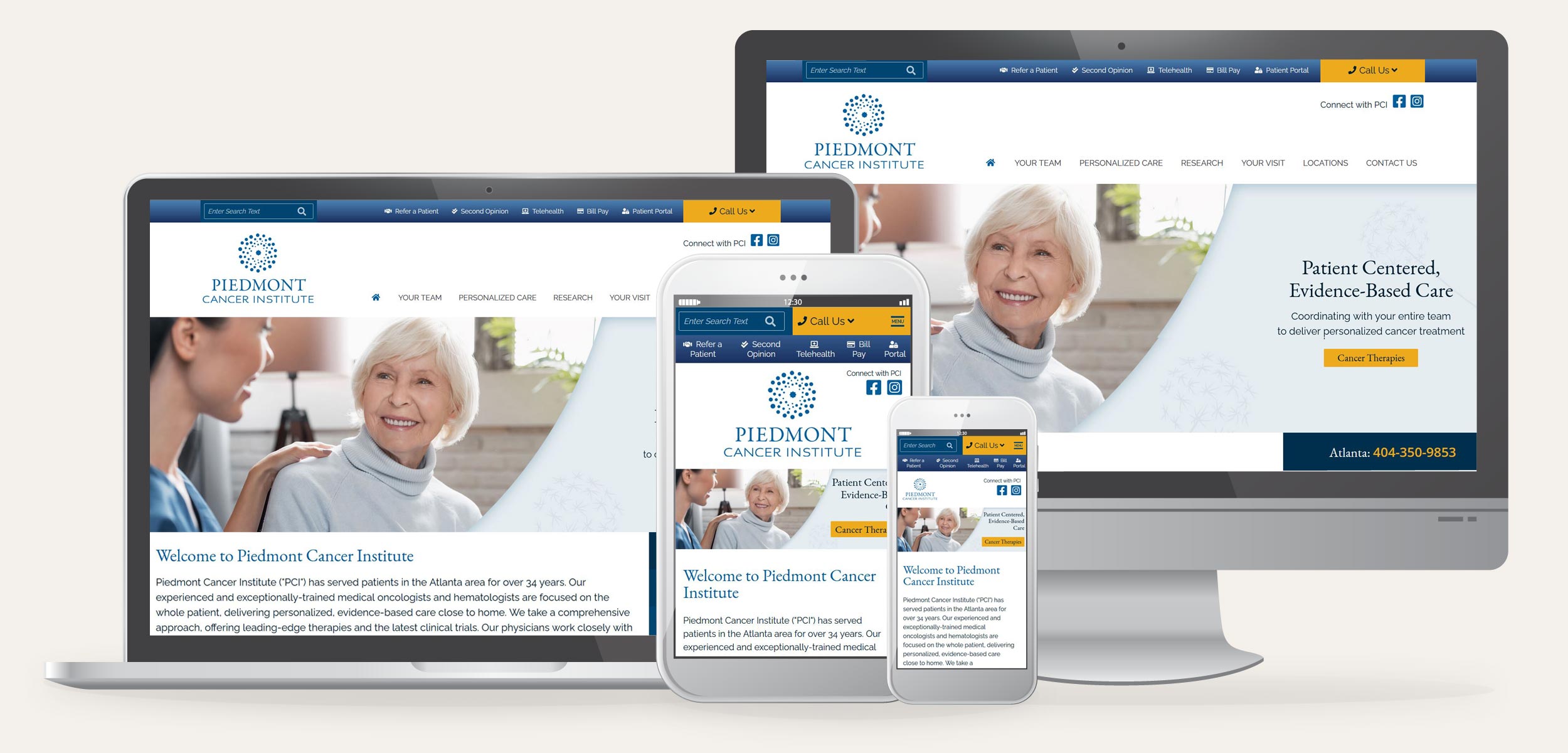 MMA developed the website for Piedmont Cancer Institute